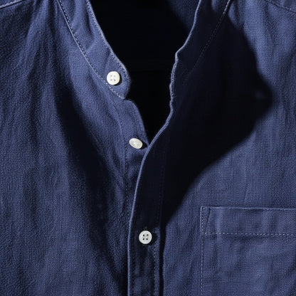 Pack of Cotton Shirts - Navy Blue - Texture Close Up