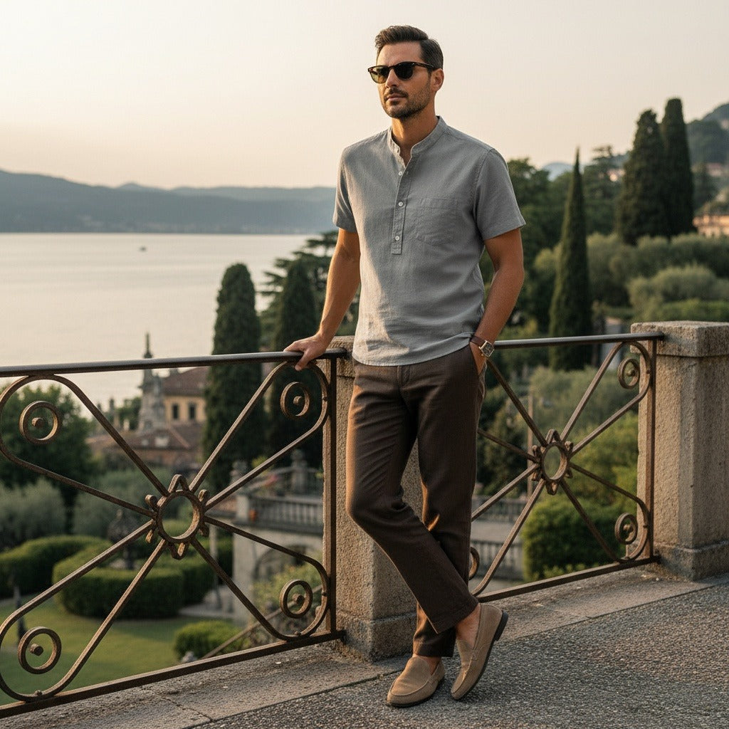 Pack of Cotton Shirts - Ash Grey - Angled Shot
