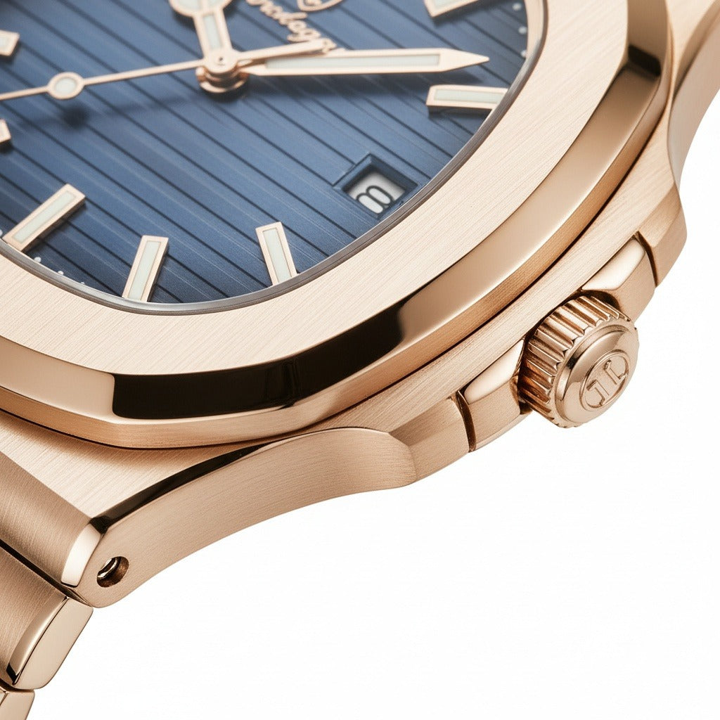 Pink Gold Watch - Copper Tone - Texture Close Up