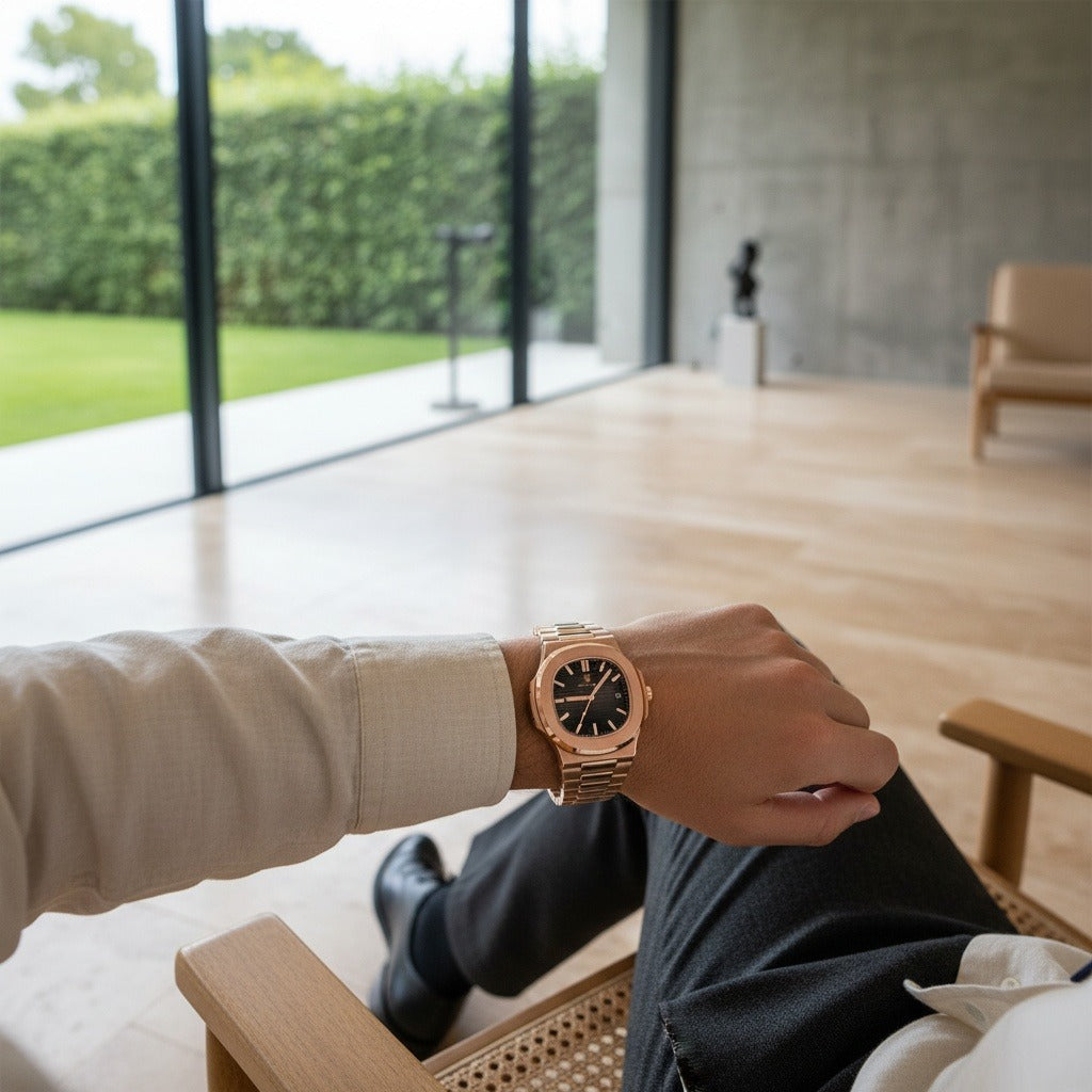 Pink Gold Watch - Rose Gold - Side Profile