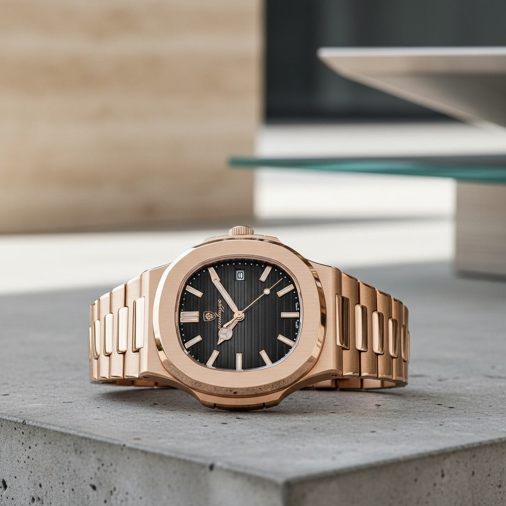 Pink Gold Watch - Rose Gold - Back View