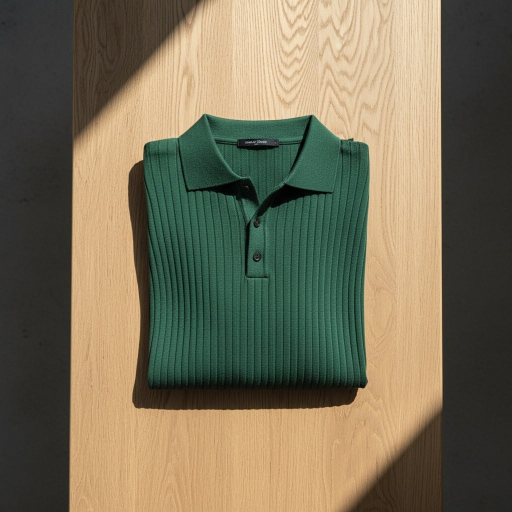 Polo Shirt Striped Men - Forest Green - Lifestyle Inspiration