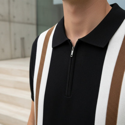 Polo Shirt with Zip - Espresso - Back View
