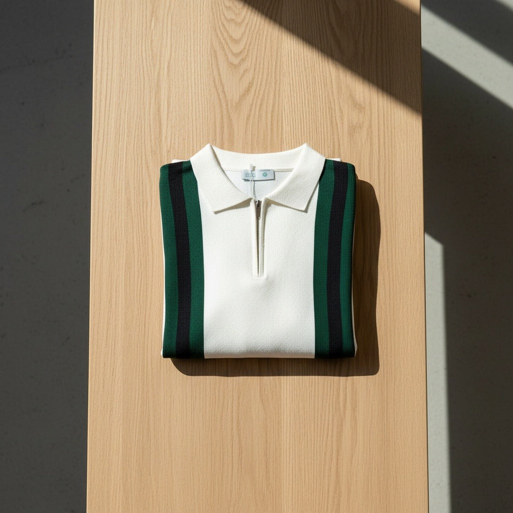 Polo Shirt with Zip - Forest Green - Lifestyle Inspiration