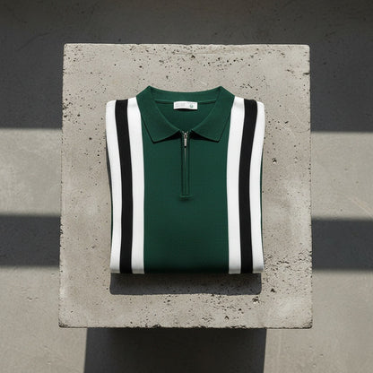 Polo Shirt with Zip - Dark Green - Lifestyle Inspiration