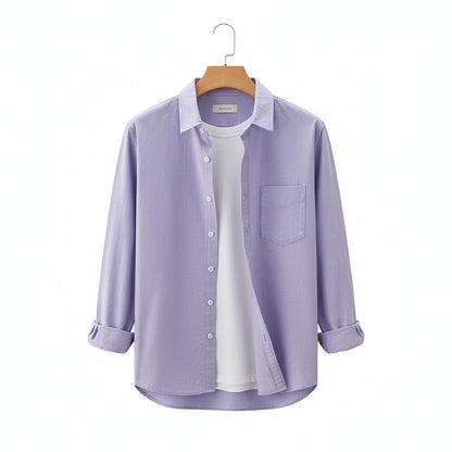 Purple Cotton Shirt - Purple - Front View