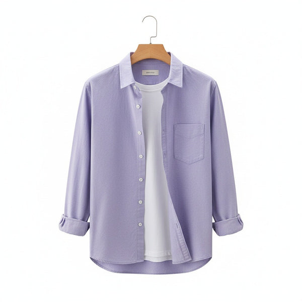 Purple Cotton Shirt - Purple - Front View