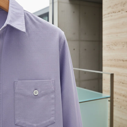 Purple Cotton Shirt - Purple - Back View
