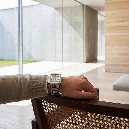 Rectangle Watch - Platinum - Side Profile
