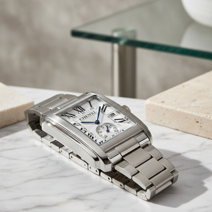 Rectangle Watch - Platinum - Back View