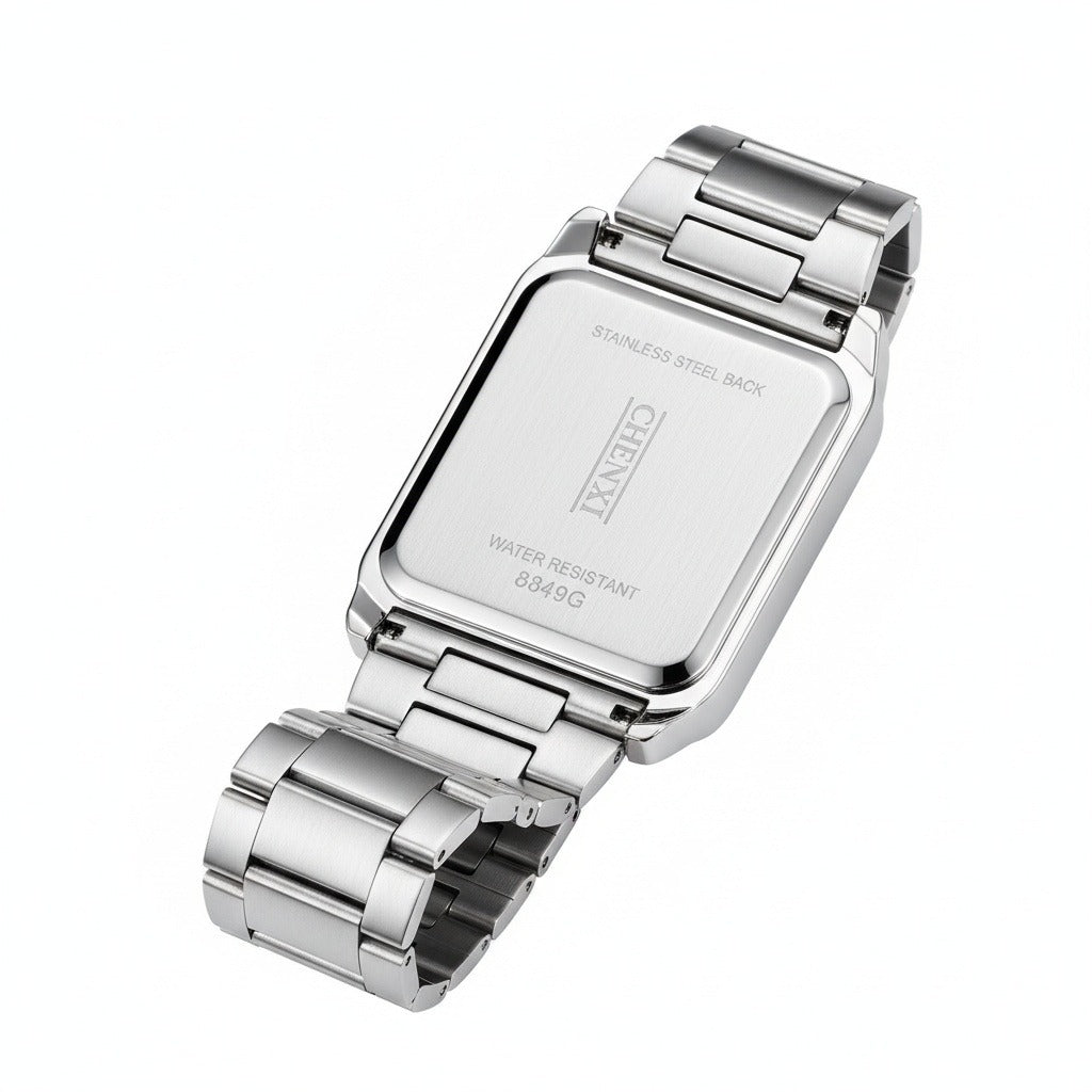 Rectangle Watch - Platinum - Fabric Detail