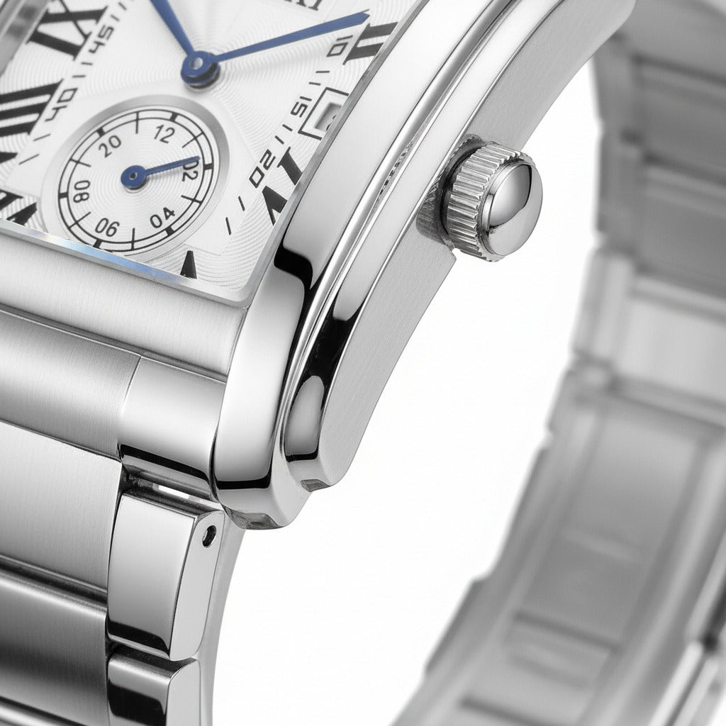 Rectangle Watch - Platinum - Texture Close Up