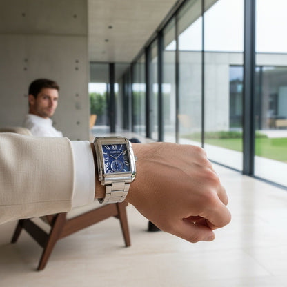 Rectangle Watch - Steel Blue - Side Profile