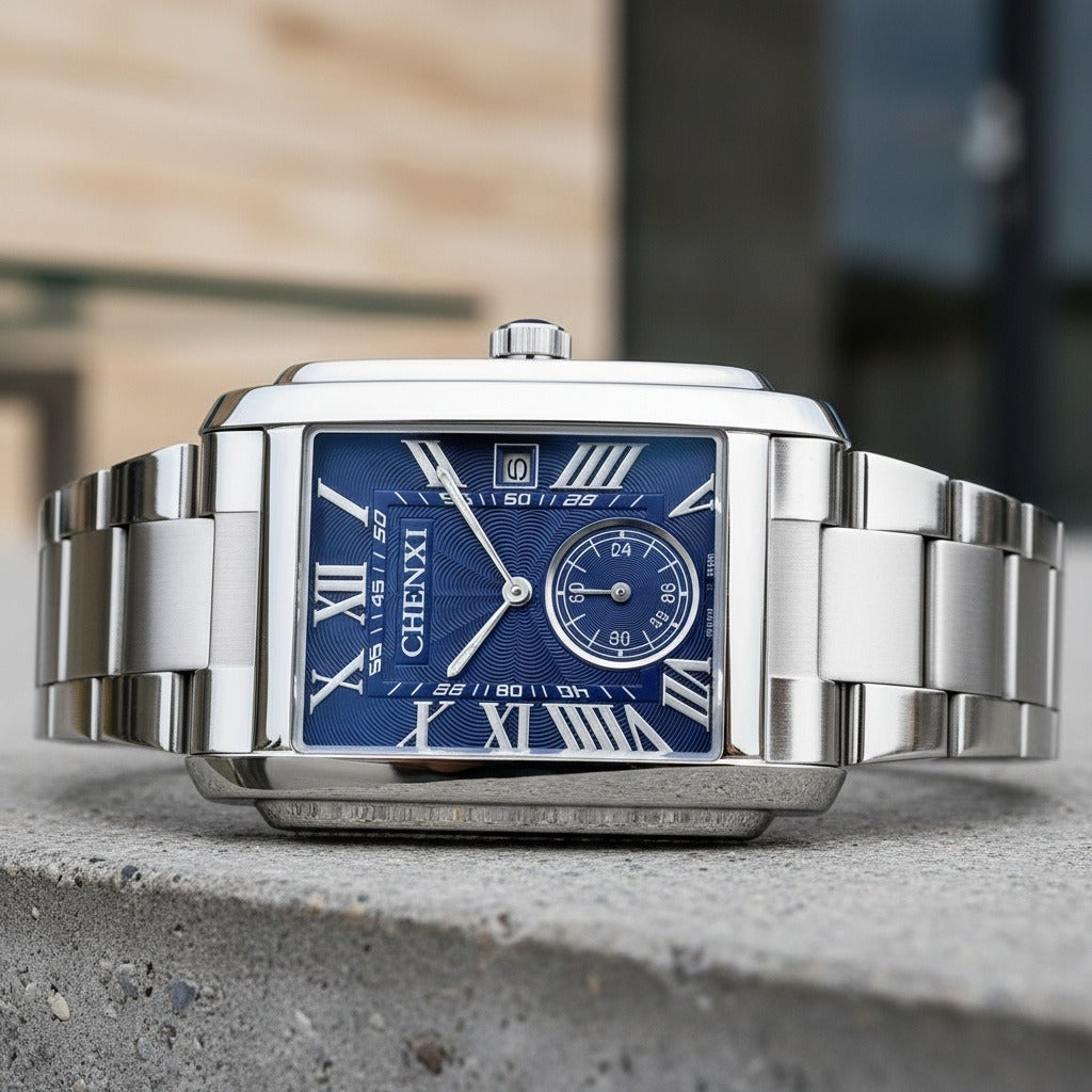 Rectangle Watch - Steel Blue - Back View