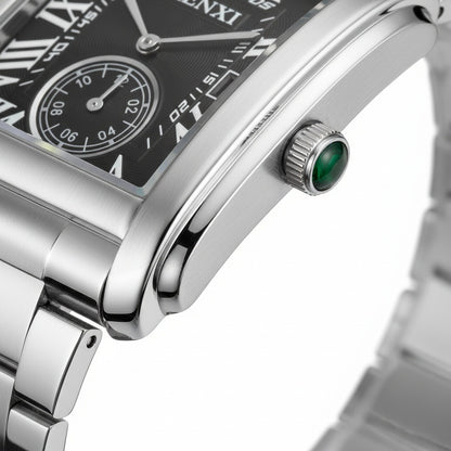 Rectangle Watch - Silver - Texture Close Up