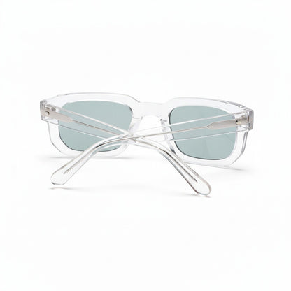 Rectangular Transparent Sunglasses - Transparent - Fabric Detail