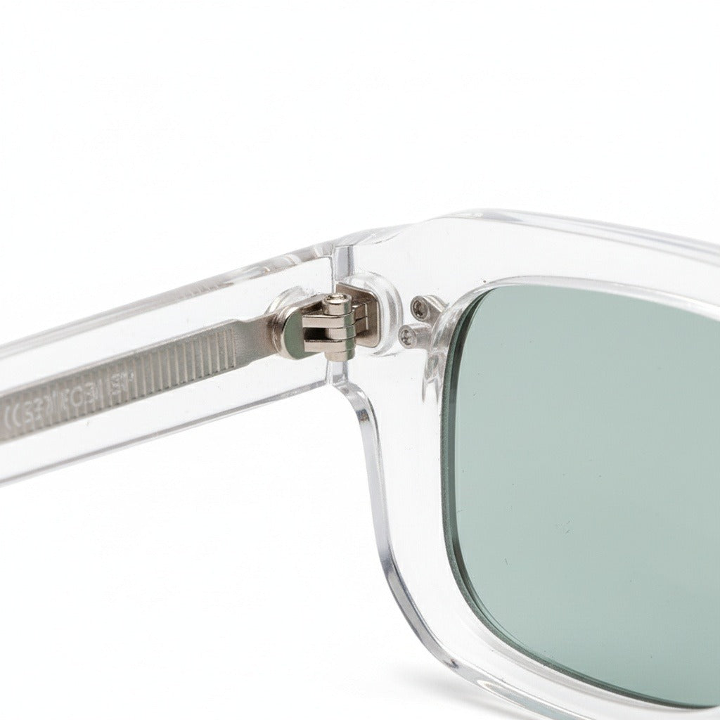 Rectangular Transparent Sunglasses - Transparent - Texture Close Up