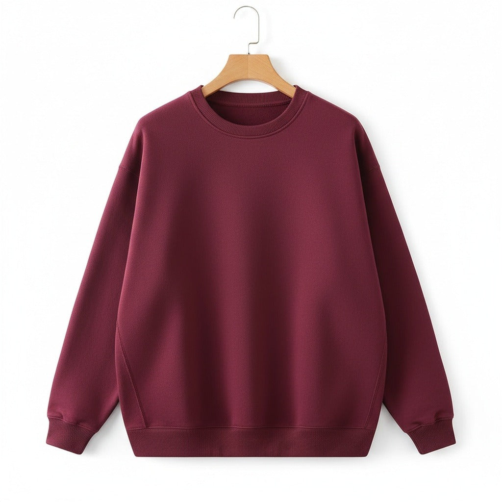 Red Crew Neck Sweater Men - Red - Front View