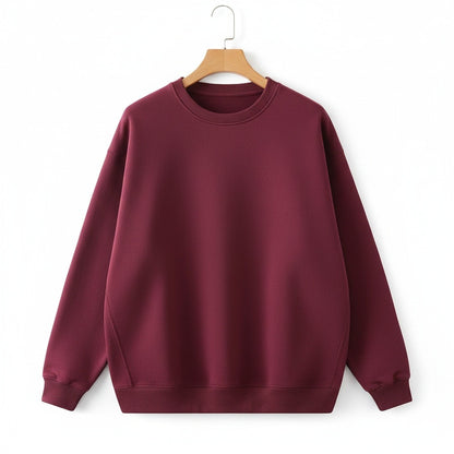 Red Crew Neck Sweater Men - Red - Front View