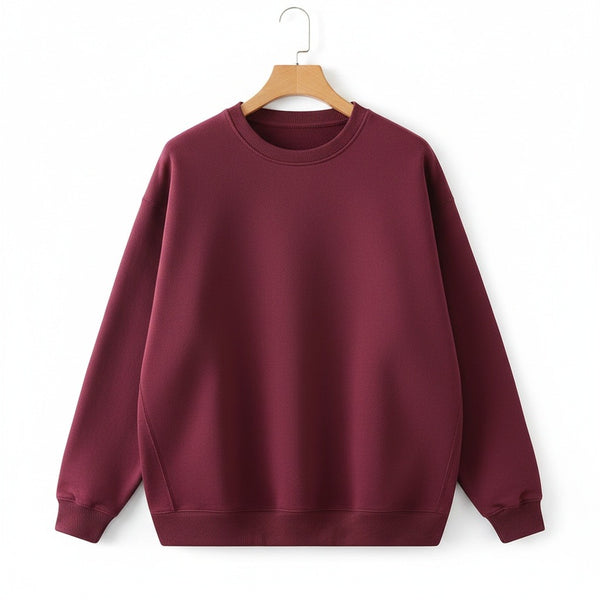 Red Crew Neck Sweater Men - Red - Front View