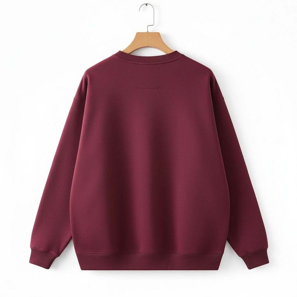 Red Crew Neck Sweater Men - Red - Fabric Detail