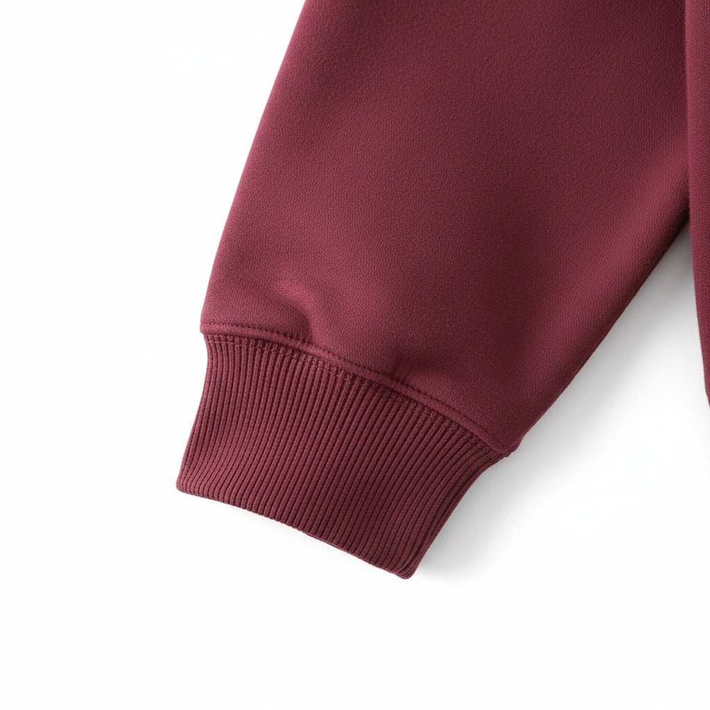 Red Crew Neck Sweater Men - Red - Texture Close Up