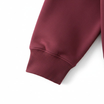 Red Crew Neck Sweater Men - Red - Texture Close Up