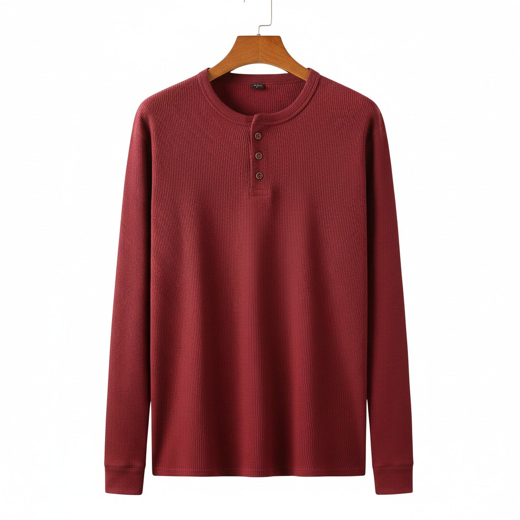 Red Henley T Shirt