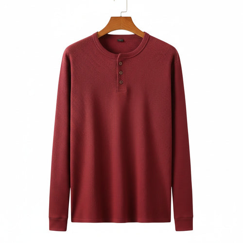 Red Henley T Shirt