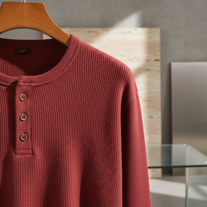 Red Henley T Shirt
