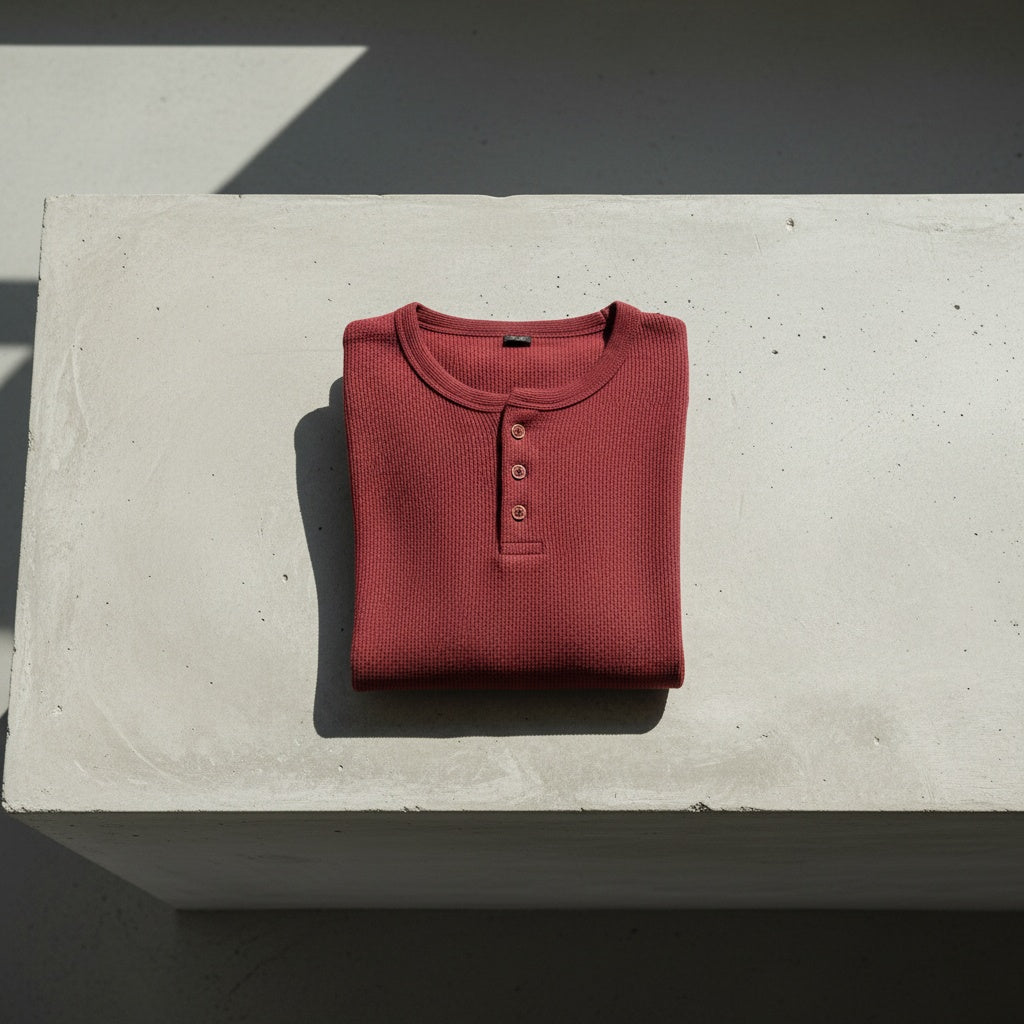 Red Henley T Shirt