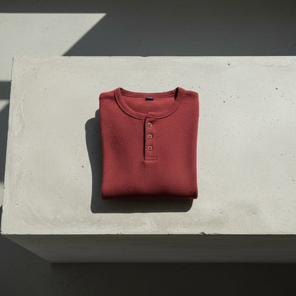 Red Henley T Shirt