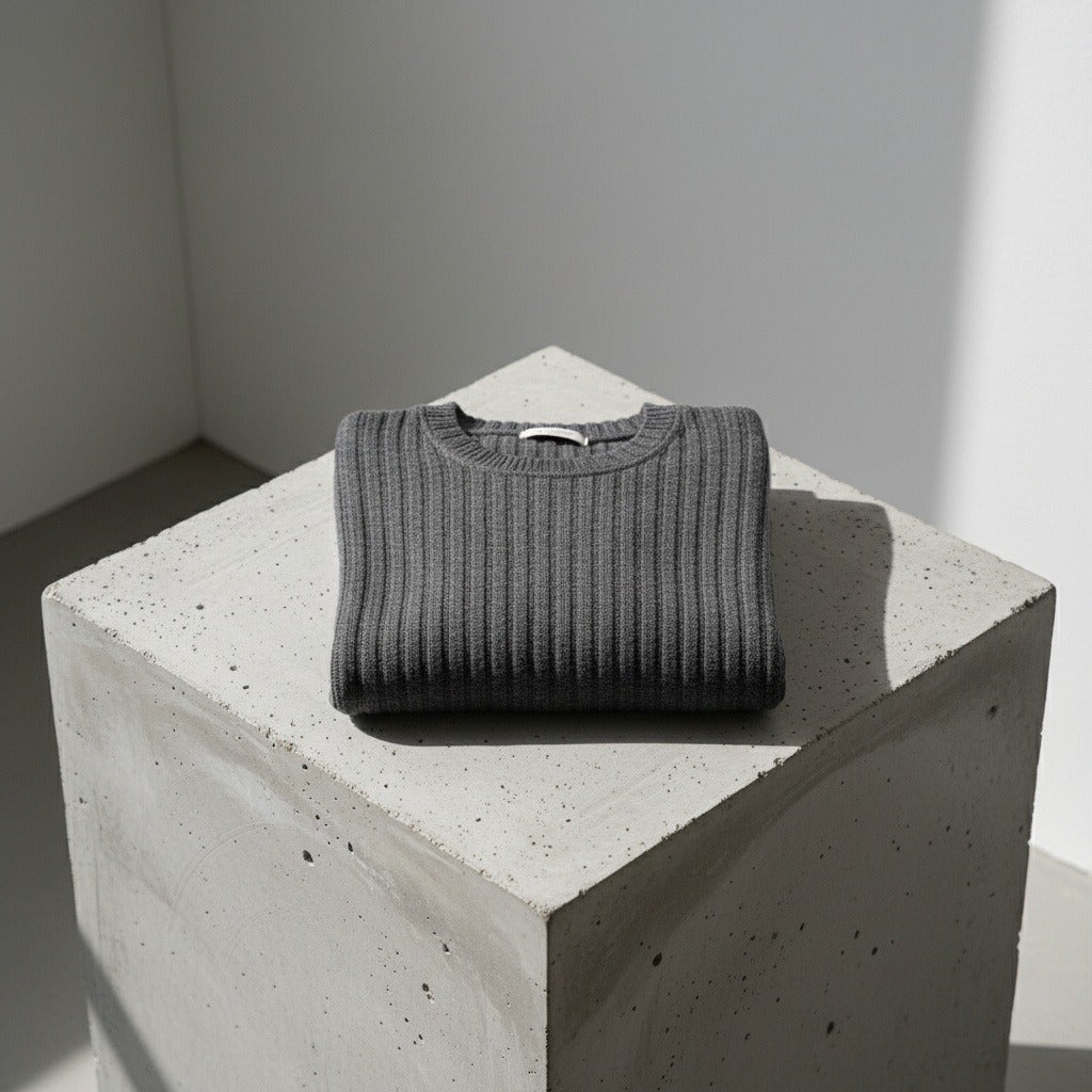 Ribbed Long Sleeve T Shirt - Charcoal Heather - Lifestyle Inspiration