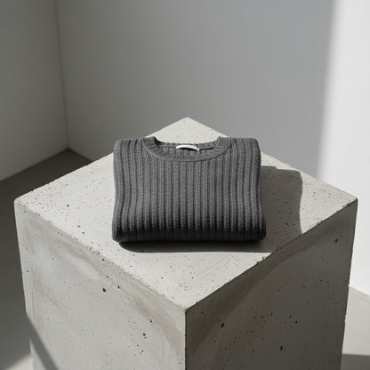 Ribbed Long Sleeve T Shirt - Charcoal Heather - Lifestyle Inspiration