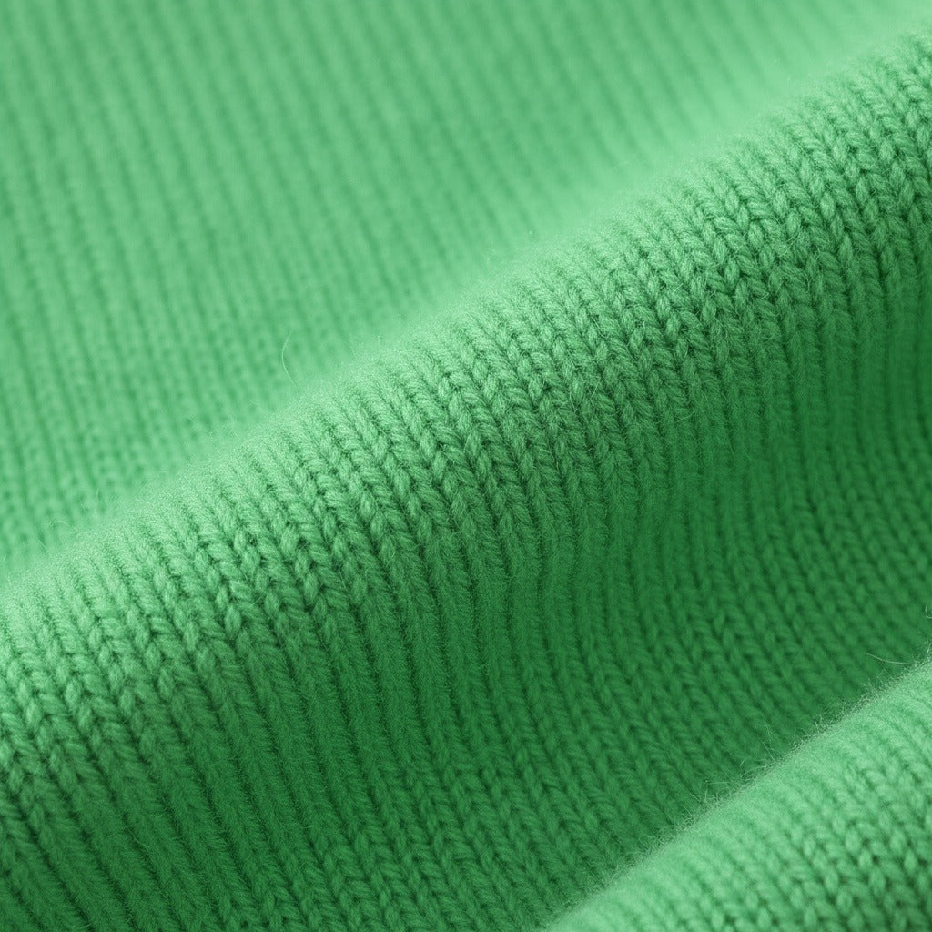 Short Sleeve Cashmere T Shirt - Lime Green - Texture Close Up