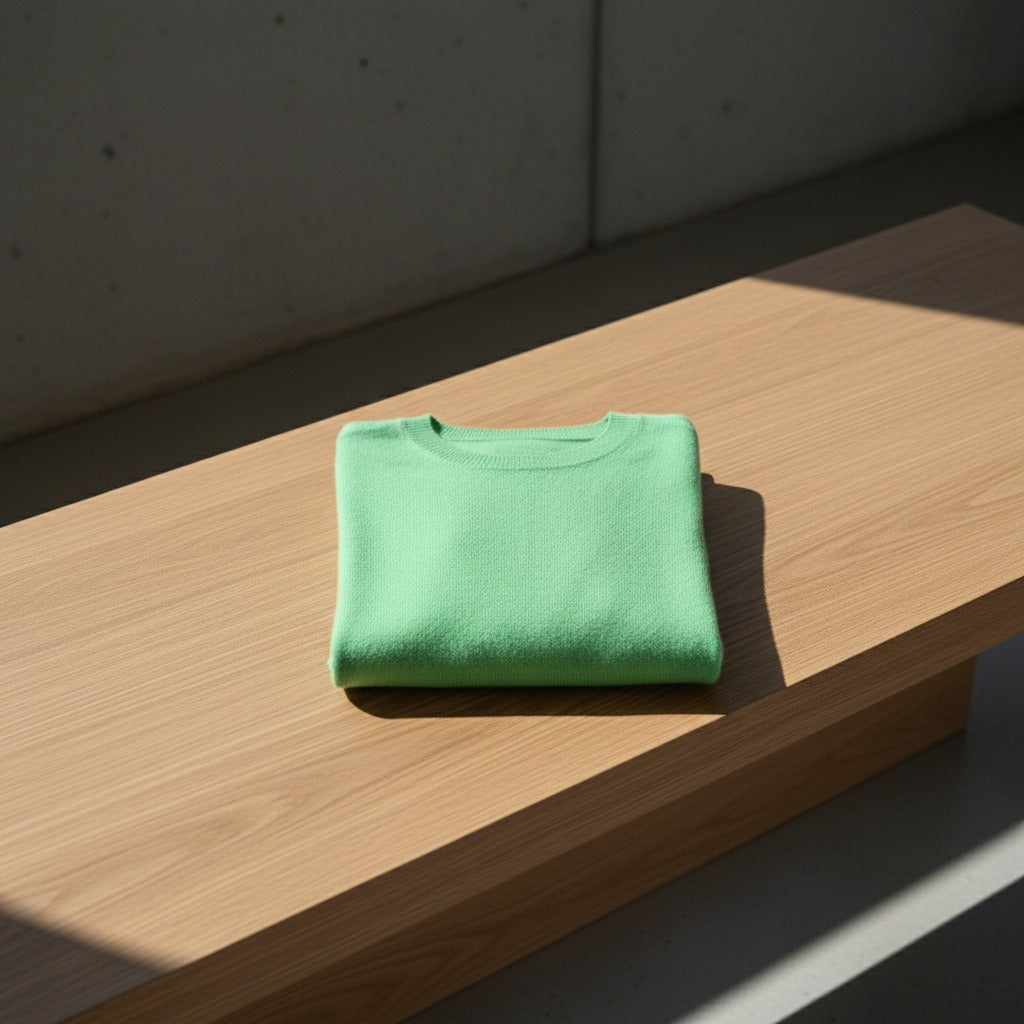 Short Sleeve Cashmere T Shirt - Lime Green - Lifestyle Inspiration