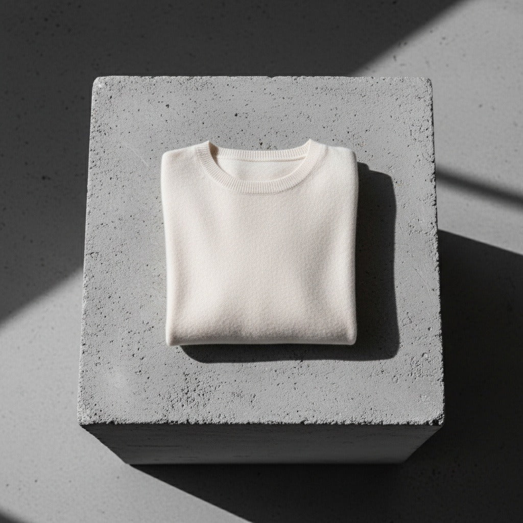 Short Sleeve Cashmere T Shirt - Off-White - Lifestyle Inspiration