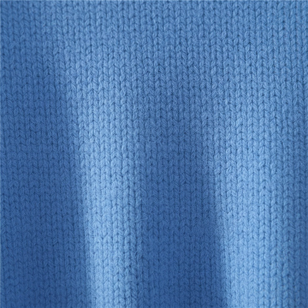 Short Sleeve Cashmere T Shirt - French Blue - Texture Close Up