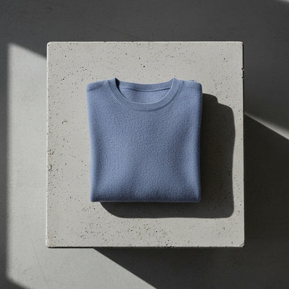 Short Sleeve Cashmere T Shirt - Slate Blue - Lifestyle Inspiration