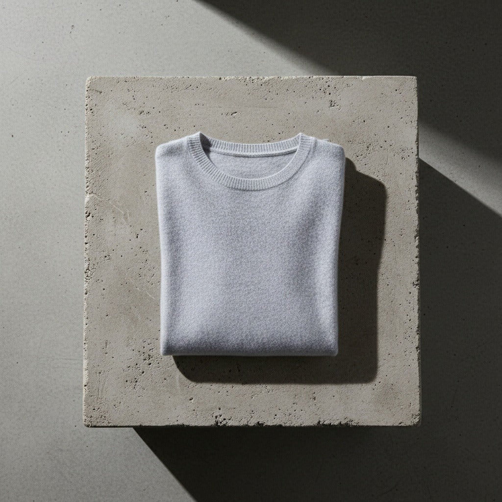 Short Sleeve Cashmere T Shirt - Light Gray - Lifestyle Inspiration