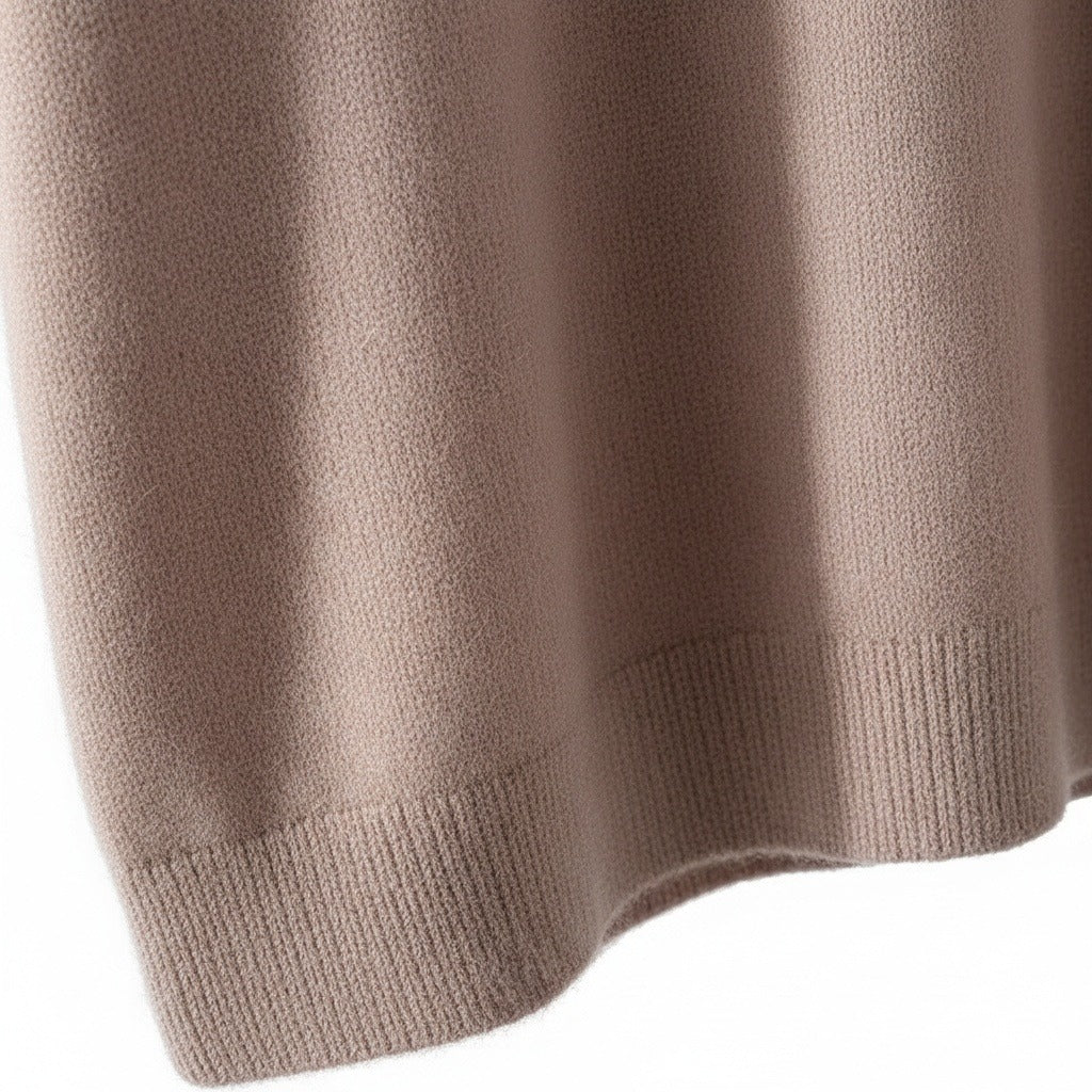 Short Sleeve Cashmere T Shirt - Dusty Rose - Texture Close Up