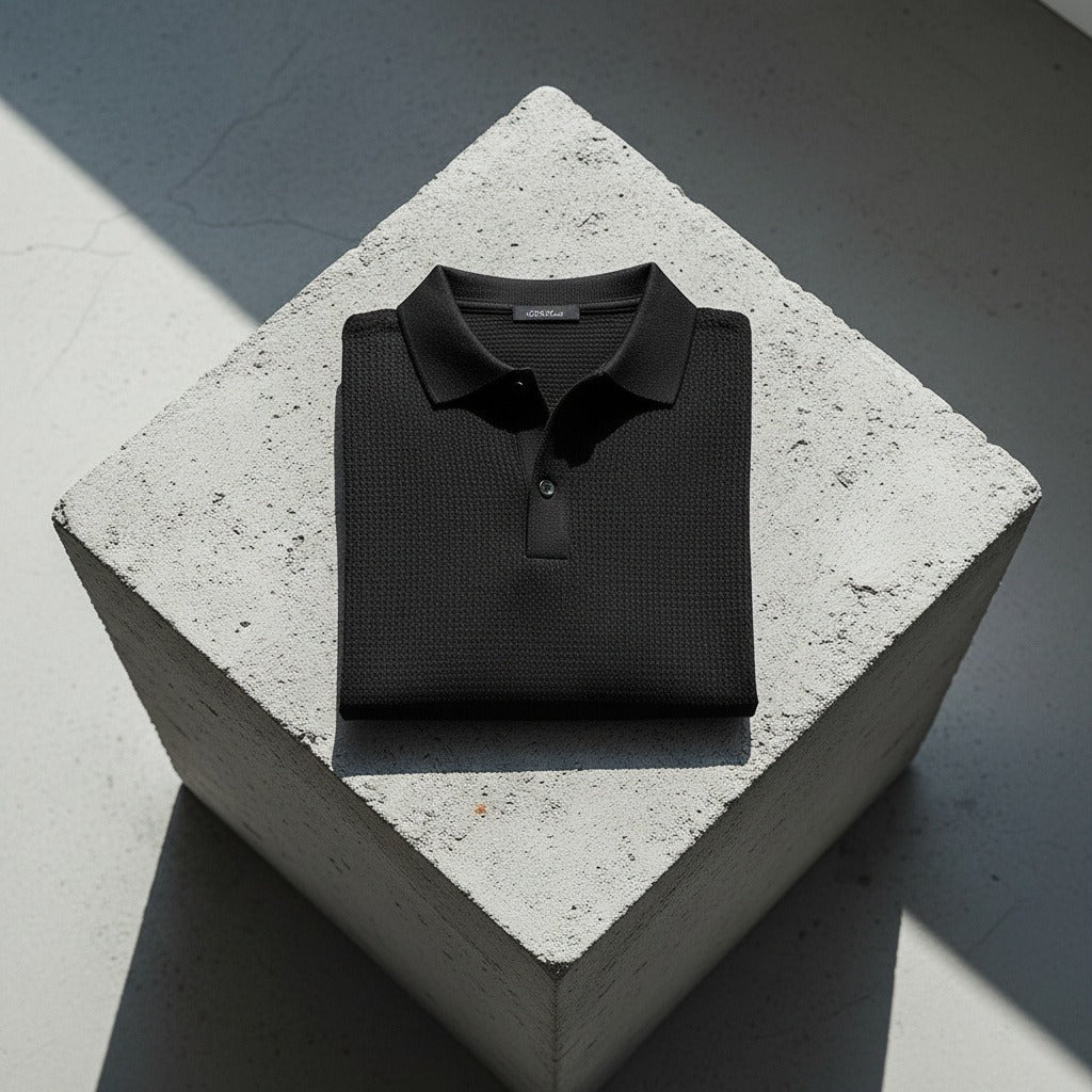Short Sleeve Cotton Polo Shirt - Black - Lifestyle Inspiration