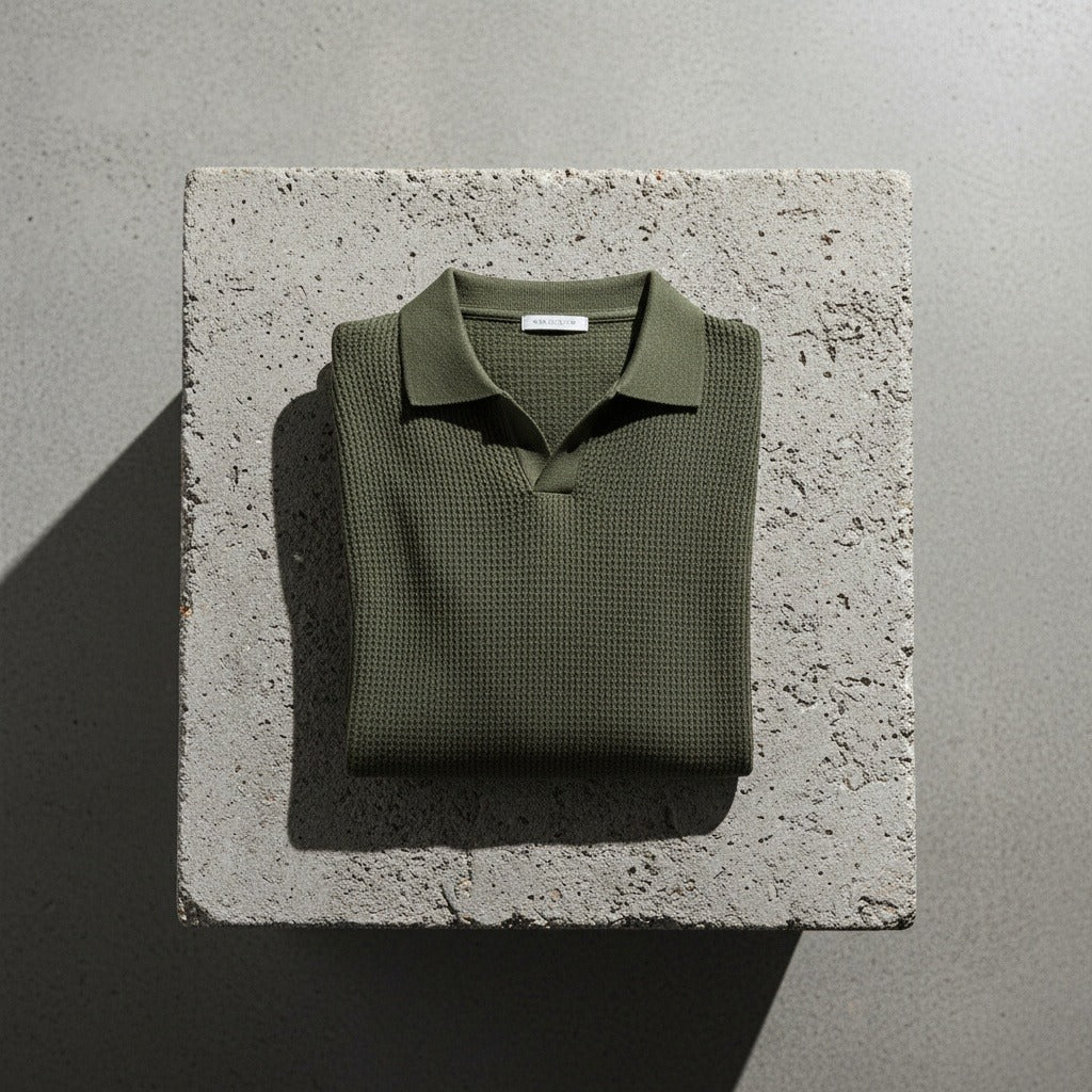 Short Sleeve Cotton Polo Shirt - Olive Green - Lifestyle Inspiration