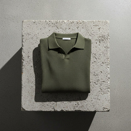 Short Sleeve Cotton Polo Shirt - Olive Green - Lifestyle Inspiration