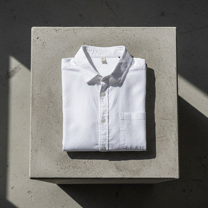 Short Sleeve Cotton Shirt - Pearl White - Lifestyle Inspiration