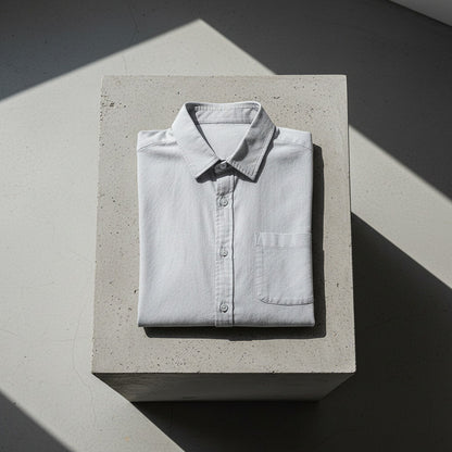 Short Sleeve Cotton Shirt - Cool Gray - Lifestyle Inspiration