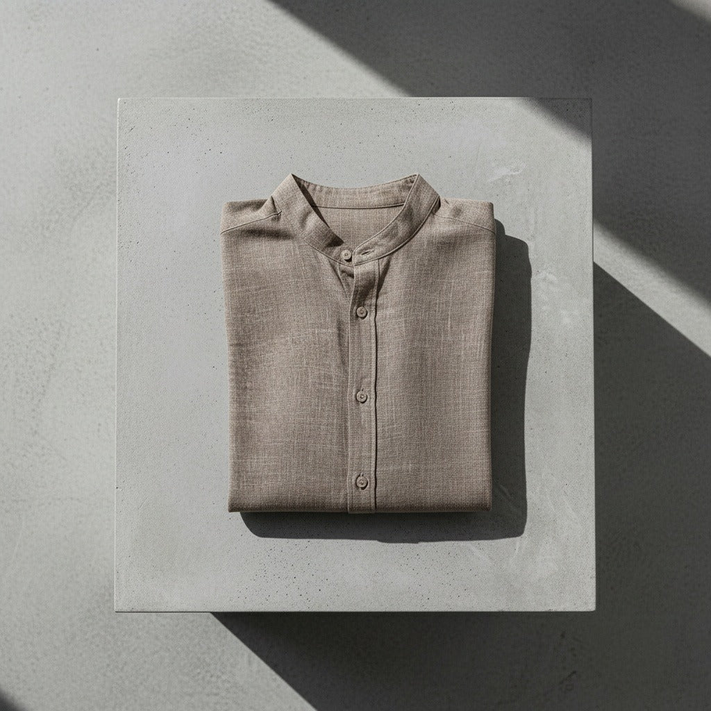 Short Sleeve Linen Shirt - Greige Heather - Lifestyle Inspiration