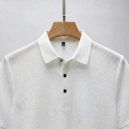 Short Sleeve Polo Shirt White - White - Front View