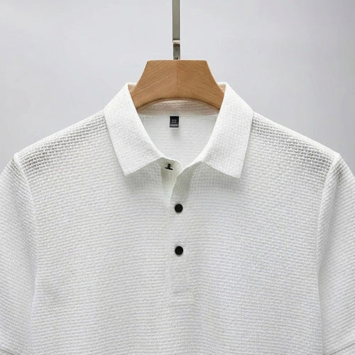 Short Sleeve Polo Shirt White - White - Front View