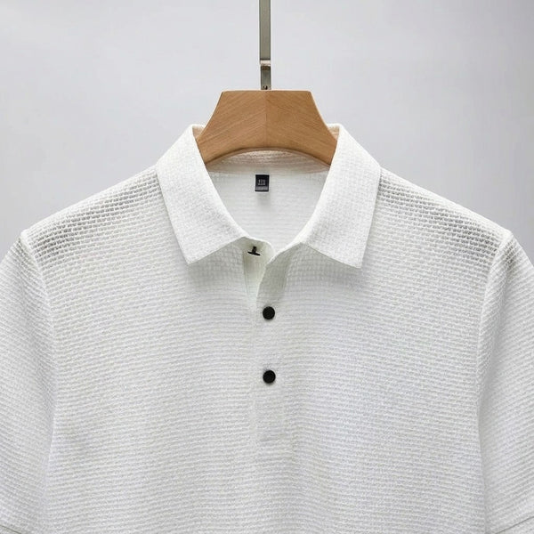 Short Sleeve Polo Shirt White - White - Front View